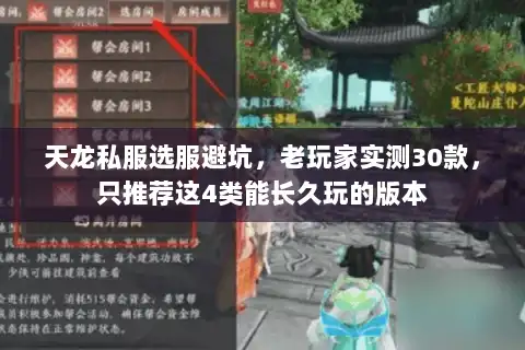 天龙私服选服避坑，老玩家实测30款，只推荐这4类能长久玩的版本