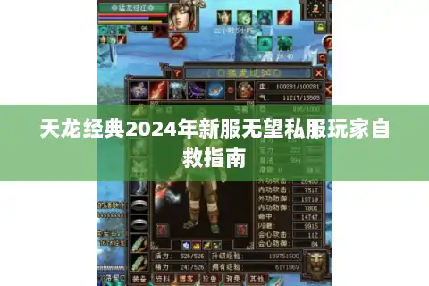 天龙经典2024年新服无望私服玩家自救指南 天龙经典2024年新服无望私服玩家自救指南