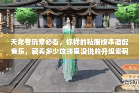 天龙老玩家必看，你找的私服版本适配音乐，藏着多少攻略里没说的升级密码