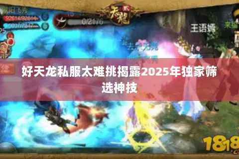 好天龙私服太难挑揭露2025年独家筛选神技
