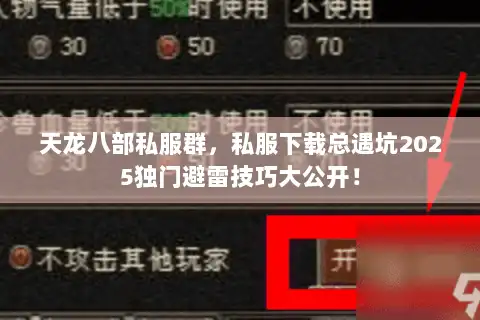 天龙八部私服群，私服下载总遇坑2025独门避雷技巧大公开！