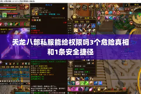 天龙八部私服能给权限吗3个危险真相和1条安全捷径