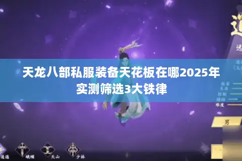 天龙八部私服装备天花板在哪2025年实测筛选3大铁律