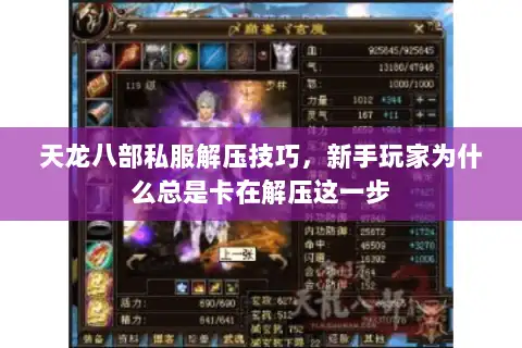 天龙八部私服解压技巧，新手玩家为什么总是卡在解压这一步