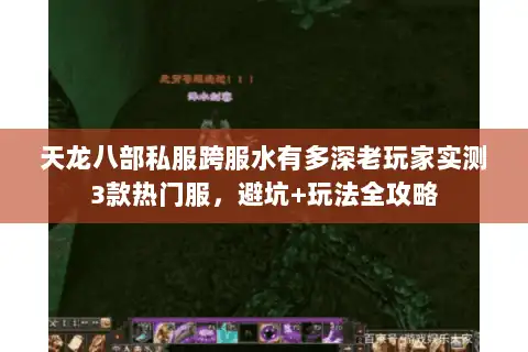 天龙八部私服跨服水有多深老玩家实测3款热门服，避坑+玩法全攻略