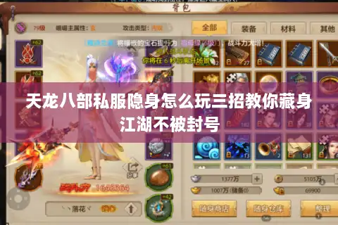 天龙八部私服隐身怎么玩三招教你藏身江湖不被封号