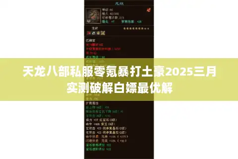 天龙八部私服零氪暴打土豪2025三月实测破解白嫖最优解