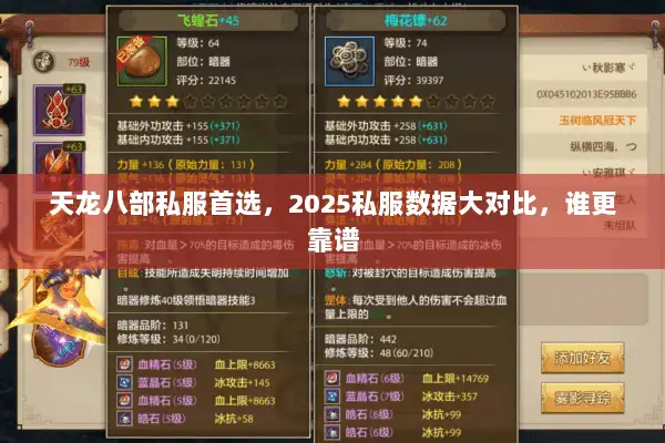 天龙八部私服首选,2025私服数据大对比,谁更靠谱 天龙八部私服首选,2025私服数据大对比,谁更靠谱