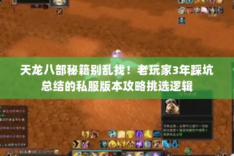 天龙八部秘籍别乱找！老玩家3年踩坑总结的私服版本攻略挑选逻辑