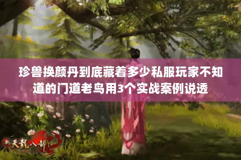 珍兽换颜丹到底藏着多少私服玩家不知道的门道老鸟用3个实战案例说透