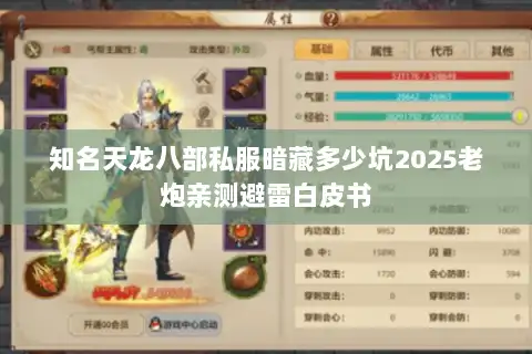 知名天龙八部私服暗藏多少坑2025老炮亲测避雷白皮书 知名天龙八部私服暗藏多少坑2025老炮亲测避雷白皮书