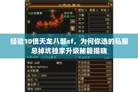 经验10倍天龙八部sf,为何你选的私服总掉坑独家升级秘籍揭晓 经验10倍天龙八部sf,为何你选的私服总掉坑独家升级秘籍揭晓