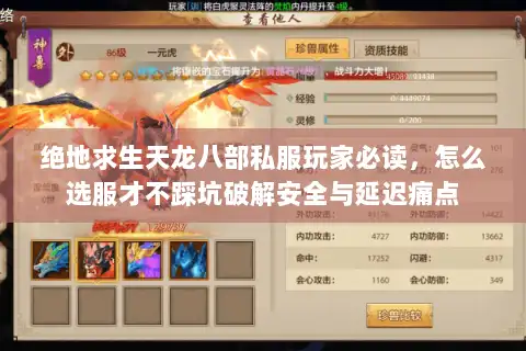 绝地求生天龙八部私服玩家必读，怎么选服才不踩坑破解安全与延迟痛点