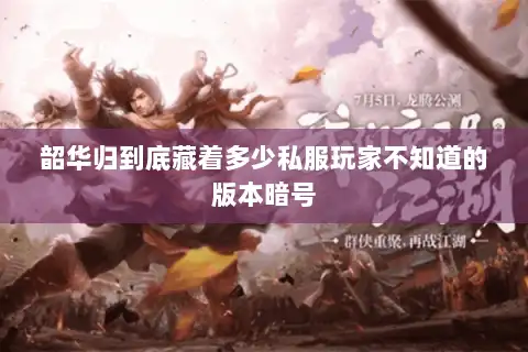 韶华归到底藏着多少私服玩家不知道的版本暗号 韶华归到底藏着多少私服玩家不知道的版本暗号