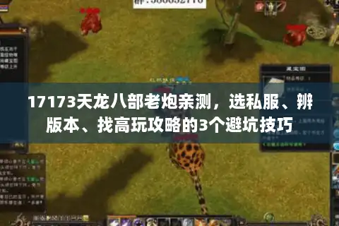 17173天龙八部老炮亲测，选私服、辨版本、找高玩攻略的3个避坑技巧