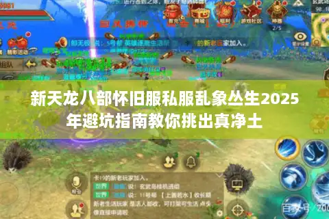 新天龙八部怀旧服私服乱象丛生2025年避坑指南教你挑出真净土 新天龙八部怀旧服私服乱象丛生2025年避坑指南教你挑出真净土