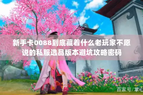 新手卡0088到底藏着什么老玩家不愿说的私服选品版本避坑攻略密码