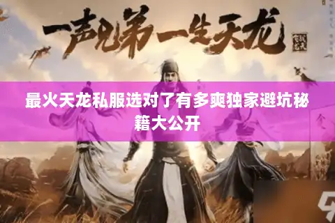 最火天龙私服选对了有多爽独家避坑秘籍大公开