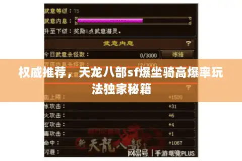 权威推荐，天龙八部sf爆坐骑高爆率玩法独家秘籍