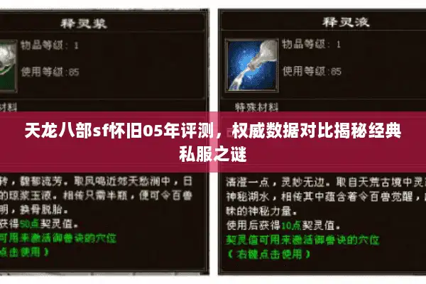 天龙八部sf怀旧05年评测,权威数据对比揭秘经典私服之谜 天龙八部sf怀旧05年评测,权威数据对比揭秘经典私服之谜