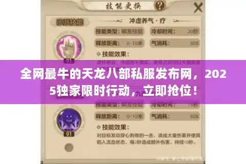 全网最牛的天龙八部私服发布网，2025独家限时行动，立即抢位！