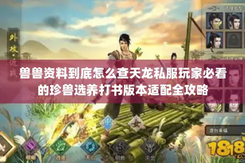 兽兽资料到底怎么查天龙私服玩家必看的珍兽选养打书版本适配全攻略