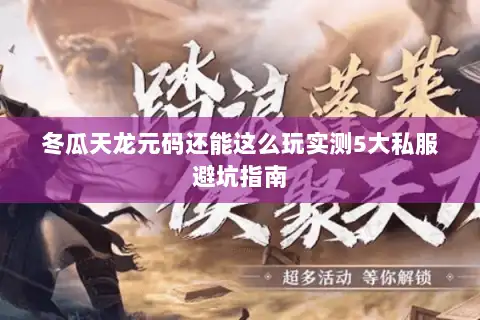 冬瓜天龙元码还能这么玩实测5大私服避坑指南 冬瓜天龙元码还能这么玩实测5大私服避坑指南