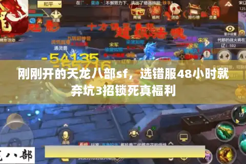 刚刚开的天龙八部sf,选错服48小时就弃坑3招锁死真福利 刚刚开的天龙八部sf,选错服48小时就弃坑3招锁死真福利