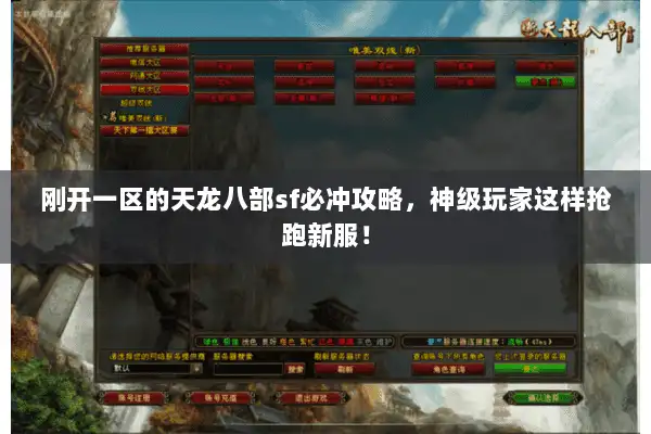 刚开一区的天龙八部sf必冲攻略，神级玩家这样抢跑新服！