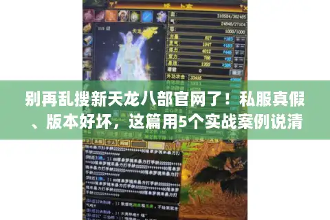 别再乱搜新天龙八部官网了！私服真假、版本好坏，这篇用5个实战案例说清楚