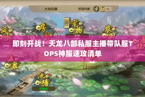 即刻开战！天龙八部私服主播带队服TOP5神服速攻清单