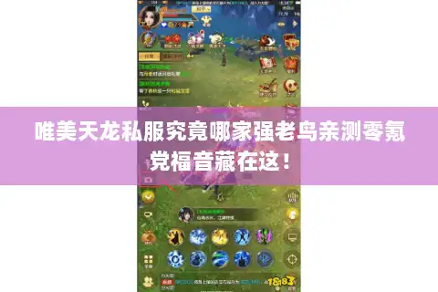 唯美天龙私服究竟哪家强老鸟亲测零氪党福音藏在这！