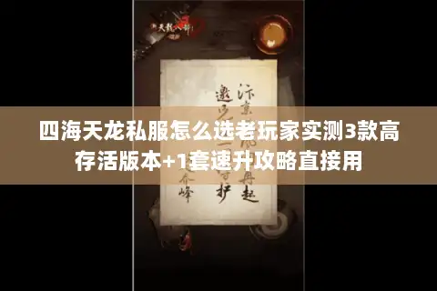 四海天龙私服怎么选老玩家实测3款高存活版本+1套速升攻略直接用