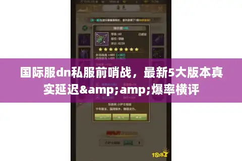国际服dn私服前哨战，最新5大版本真实延迟&amp;爆率横评