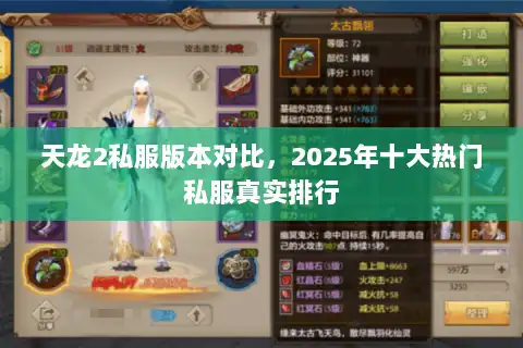 天龙2私服版本对比,2025年十大热门私服真实排行 天龙2私服版本对比,2025年十大热门私服真实排行