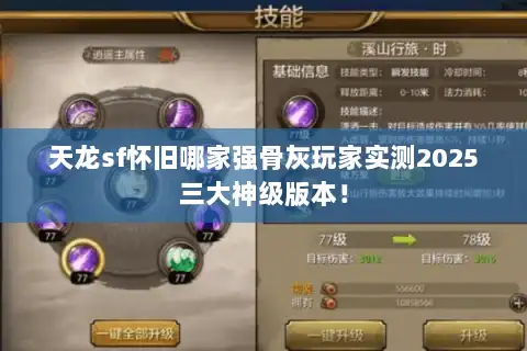 天龙sf怀旧哪家强骨灰玩家实测2025三大神级版本! 天龙sf怀旧哪家强骨灰玩家实测2025三大神级版本!