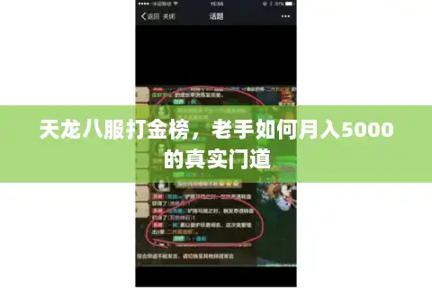 天龙八服打金榜,老手如何月入5000的真实门道 天龙八服打金榜,老手如何月入5000的真实门道