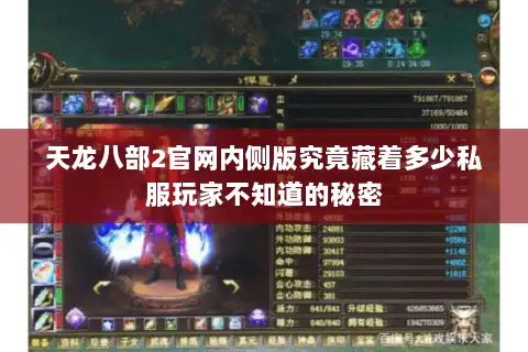 天龙八部2官网内侧版究竟藏着多少私服玩家不知道的秘密
