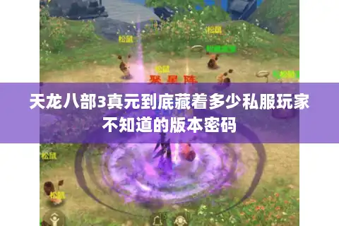 天龙八部3真元到底藏着多少私服玩家不知道的版本密码