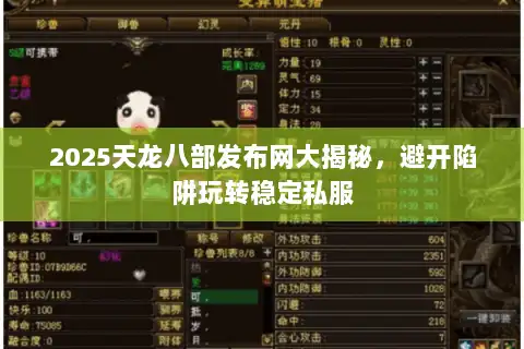 2025天龙八部发布网大揭秘，避开陷阱玩转稳定私服