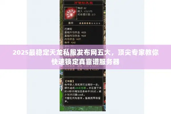 2025最稳定天龙私服发布网五大，顶尖专家教你快速锁定真靠谱服务器