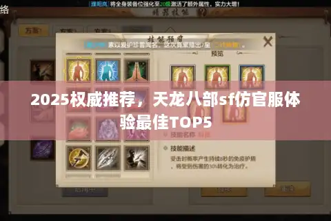 2025权威推荐，天龙八部sf仿官服体验最佳TOP5