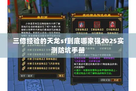 三倍经验的天龙sf到底哪家强2025实测防坑手册