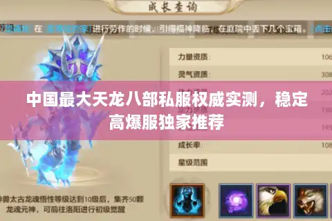 中国最大天龙八部私服权威实测，稳定高爆服独家推荐