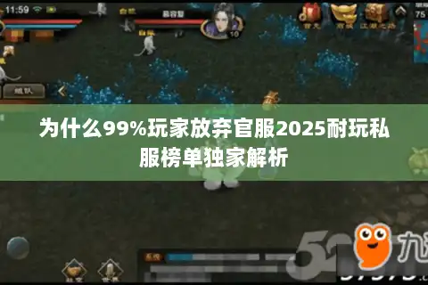 为什么99%玩家放弃官服2025耐玩私服榜单独家解析 为什么99%玩家放弃官服2025耐玩私服榜单独家解析