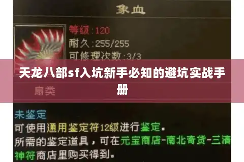 天龙八部sf入坑新手必知的避坑实战手册