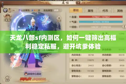 天龙八部sf内测区,如何一键筛出高福利稳定私服,避开坑爹体验 天龙八部sf内测区,如何一键筛出高福利稳定私服,避开坑爹体验