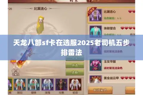 天龙八部sf卡在选服2025老司机五步排雷法