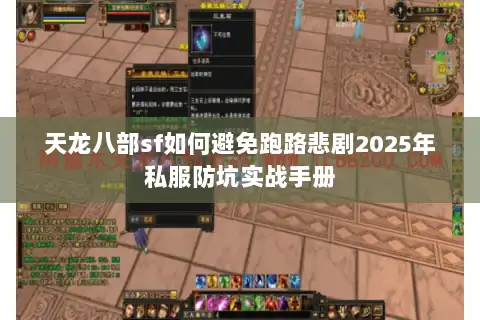 天龙八部sf如何避免跑路悲剧2025年私服防坑实战手册