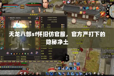 天龙八部sf怀旧仿官服，官方严打下的隐秘净土